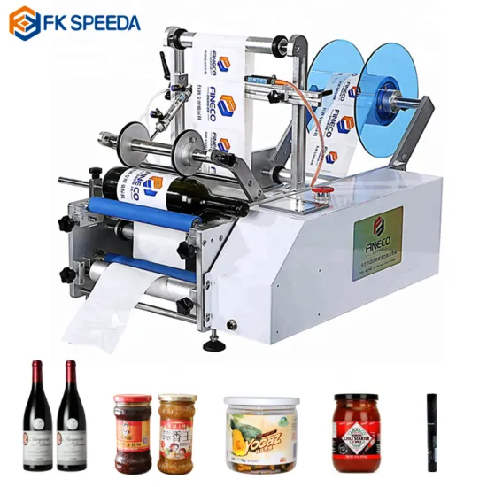 Best Price Semiautomatic Labeling Machine for Aluminum Alloy Table Top Round Bottles with Auto Round Product Application