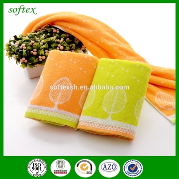 cotton 32s2 country style jacquard customized face towels