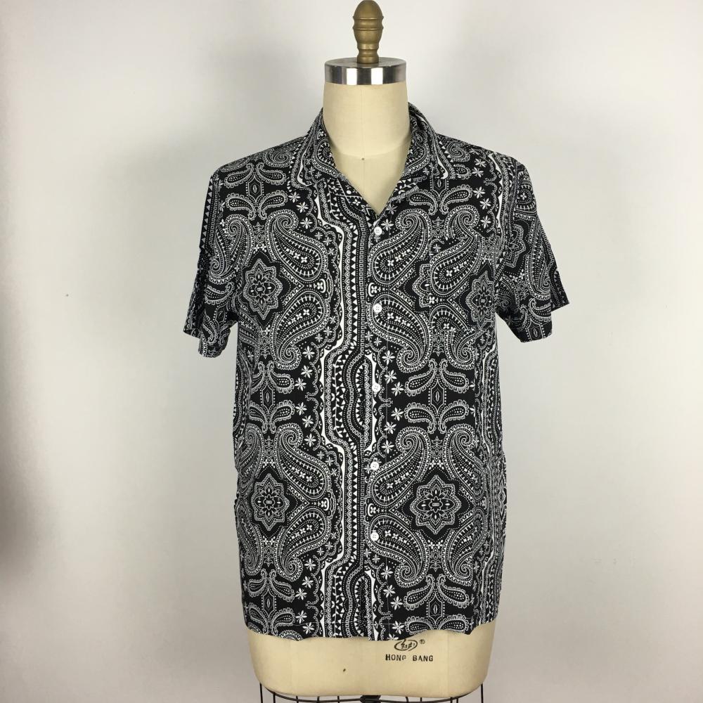 Camisa de algodón de algodón de verano de estilo vintage para hombres