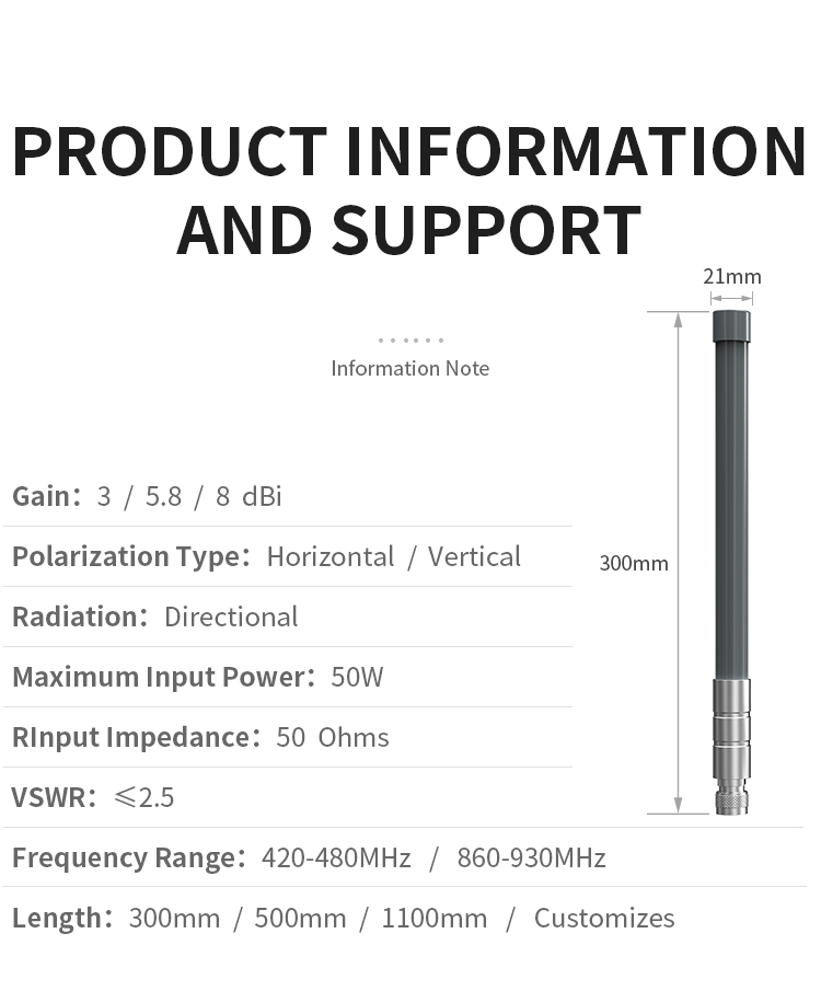 Lora 868Mhz 915Mhz Fiberglass Antenna