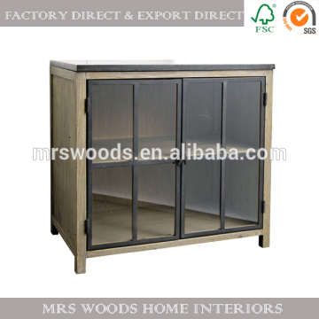 metal door furniture solid wood kitchen cabinet
