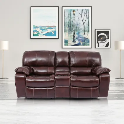 Manwah Cheers Electric Automated Home living room set, Cinema Genuine Leather Recliner Sofa Chair, Modern Leather Sofa Furniture