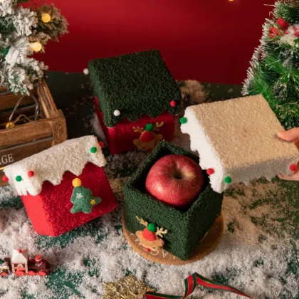 Christmas Eve Felt Apple Candy Gift Box