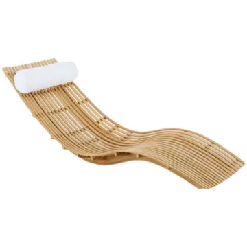 Teak Wood Sun Lounger Outdoor Patio Pool Lounge Bed