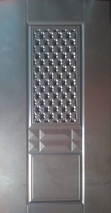 Embossed steel door panel