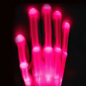 7 Mode LED Gloves Rave Light Finger Lighting Flashing Glow MittensNew