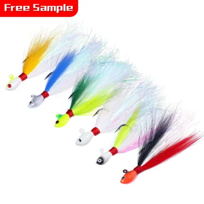 Hard Metal Lure Saltwater Mackerel Fishing Jig Heads Bucktail 7g-85g
