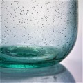 Small Bubbles Green Colored Recycled Glass Flower Vase