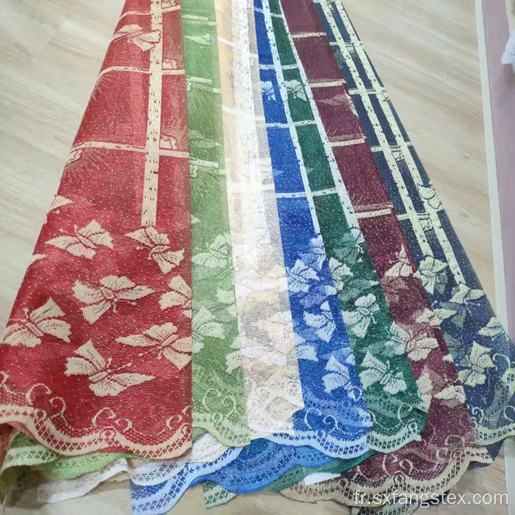 Tissu de rideau de tricotage de maille de chaîne de dentelle bon marché de Shaoxing