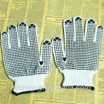 2016 Yhao Custom cotton Single side yellow PVC dotted cotton hand gloves
