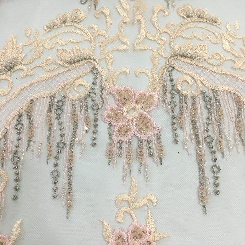 2019 Latest Garment Pearl Embroidery Fabric