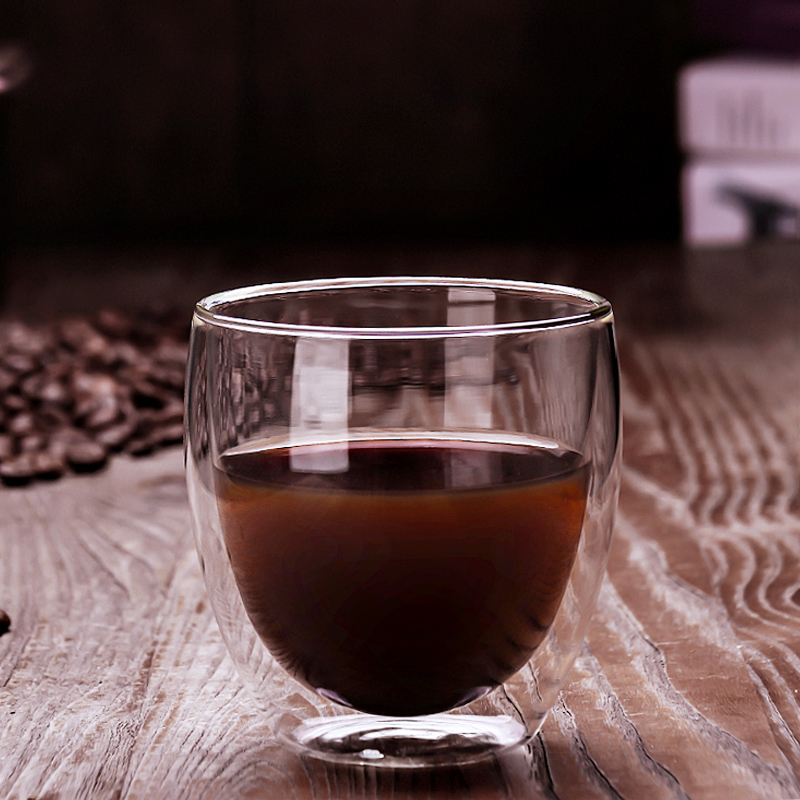 wiederverwendbare klare Borosilikatglas trinken Kaffeetasse Isoliergläser Espresso Cappuccino Heißgetränkebecher