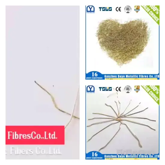 Copper Coated Hooked Ends Middle Straight Steel Fibre