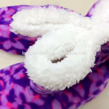 Purple Printed Indoor Cozy Boots Slippers with Fleece Lining for Women