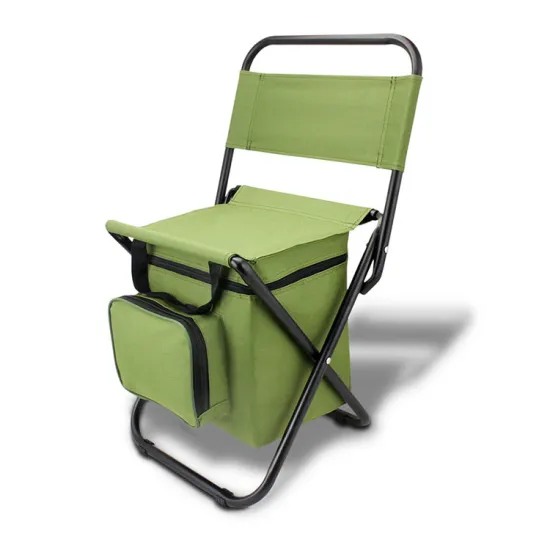 Adjustable Folding Camping Chair with Cooler Beach Stool
