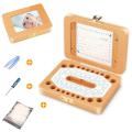 Custom Wooden Box Baby Teeth Save Organizer Wooden Tooth Storage Box Manufactory