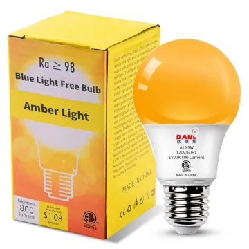ETL Certified Sleep Helper Warm Cozy Amber Light A19 LED Bulb E26/E27 Base