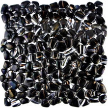 Black Glass Mosaic Art Craft Guijarro Azulejos