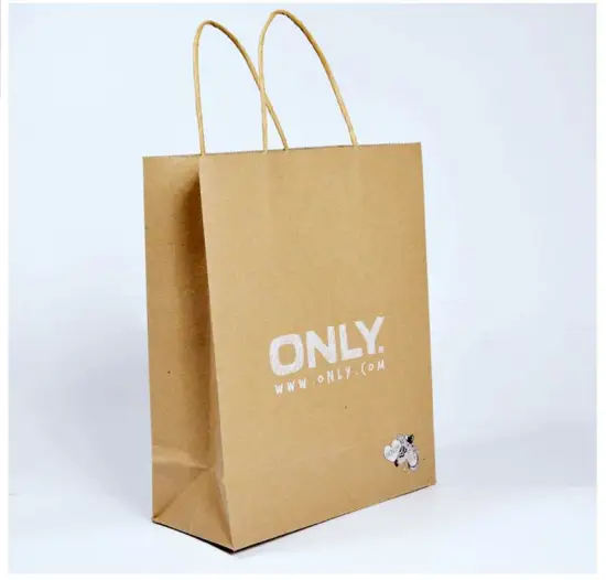 Brown Kraft Paper Shopping Bag With Handle