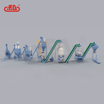1-3 ton/h animal feed mill farms complete pellet feed production line