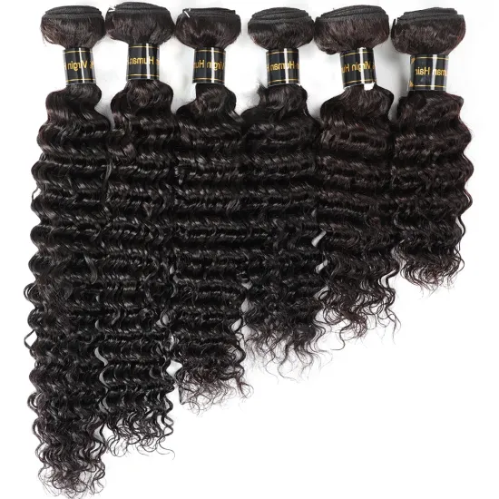 Brazilian Deep Wave Virgin Human Hair Bundles Wet and Wavy Curly Hair Bundles Weave Hair Human Bundles