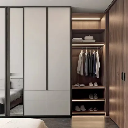 Modern Simple Wooden Combination Wardrobe Closet