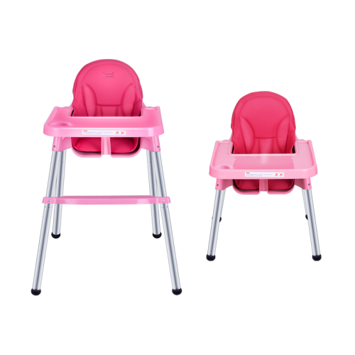 Plastic Baby High Chair With Stainless Steel Legs