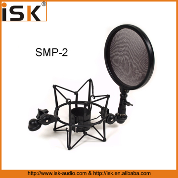 Microphone Shock Mount with Integrated Pop Shield Filter Screen SMP-2