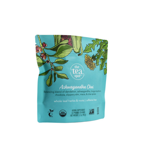 Bolso de impresión de etiqueta de la bolsa de té de pie biodegradable