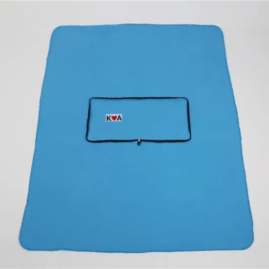 2 IN 1 Blanket Pure Color Soft Foldable Custom design Airplane Blanket With Embroidery logo