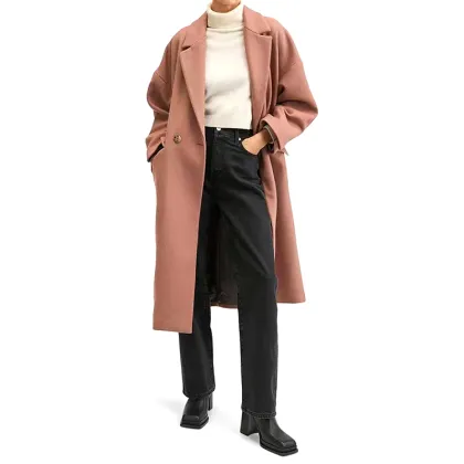 New autumn and winter Pink winter women coats plus size women's coats wool coats for women