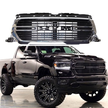 MAICTOP CAR ABS ABS फ्रंट संशोधित Chromed Grille Black RAM 1500 BIG HORN 2019 के लिए