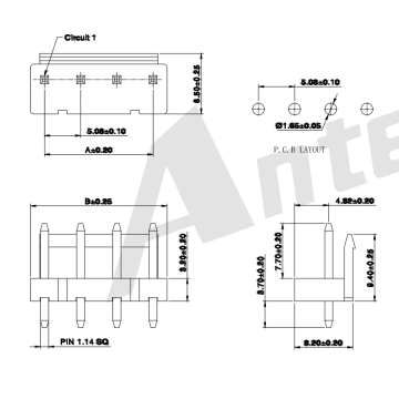 5.08 MM 180°Wafer Connector Series AW5083S-XP