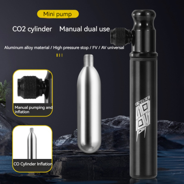 Pompa mini a mano portatile enlee per pneumatici per biciclette - Pompa per bici CO2 ad alta pressione da 110 psi