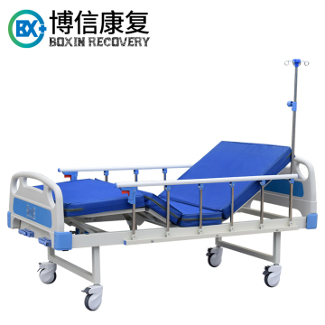 One Crank Manual Hospital Bed With Guardrail