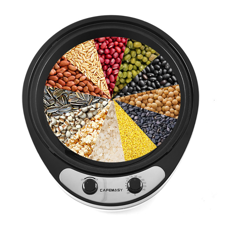 AC 110V/220V Electric Coffee Roaster Grains Peanuts Sesame Baking Machine Tea Dryer Temperature Control High Capacity 1200W