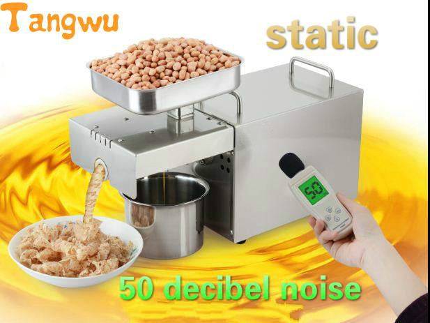 Free shipping Soybean oil press household electric stainless steel automatic small hot and cold pressed Oil Pressers