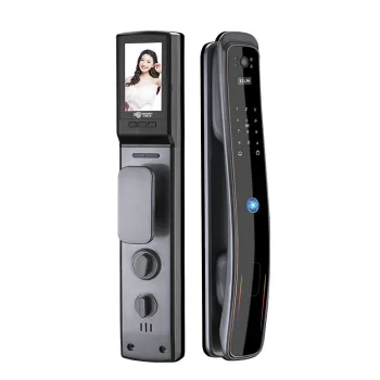 Smart Lock with Facial Recognition, Fingerprint & Key Access - Automatic Cat Eye Visual Security Door - Remote Control & App Management