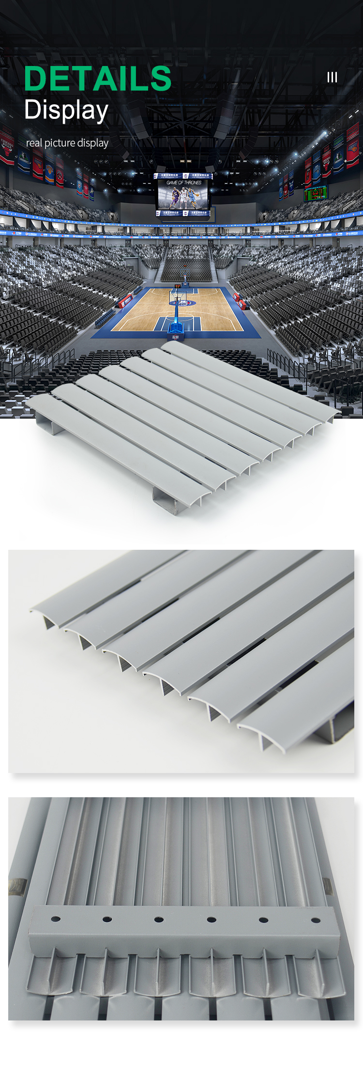 Painel acústico de alumínio ranhurado Grooved aluminum acoustic panel