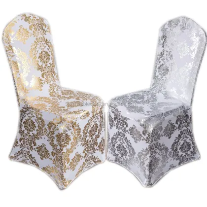 Gold Blocked Draped Valance Swag Chair Cover