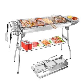 Upgraded Portable Folding Large Charcoal Grill for Barbecues