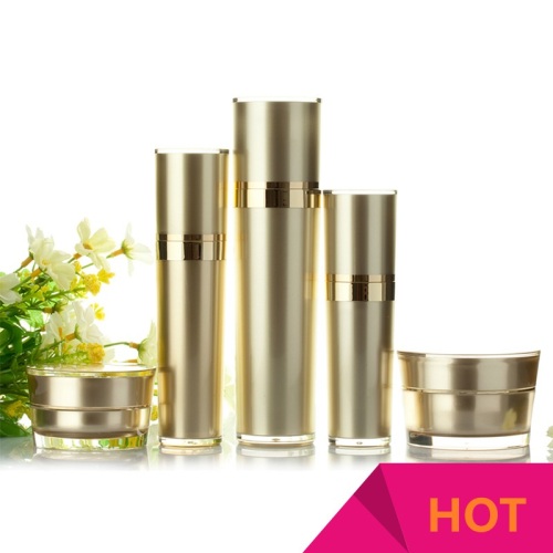 High Grade Golden Acrylic Cosmetic Bottle And Jars