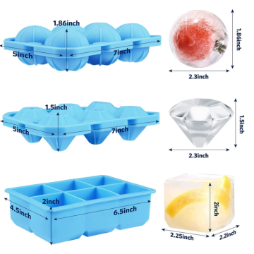 Yiyecek dereceli yeniden kullanılabilir silikon buz küpü tepsileri
