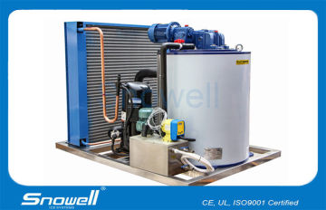 2500kg/24hrs Fresh Water Flake Ice Machine , Carbon Steel Evaporator Spiral Groove
