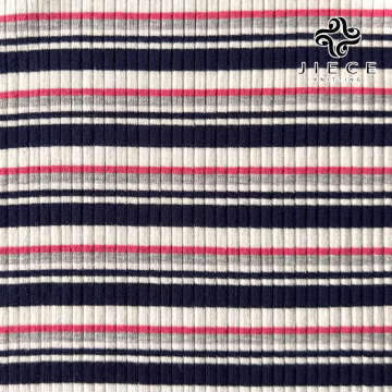 Yarn‑dyed rayon rib fabric