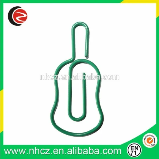 Guitar shaped metal card clip