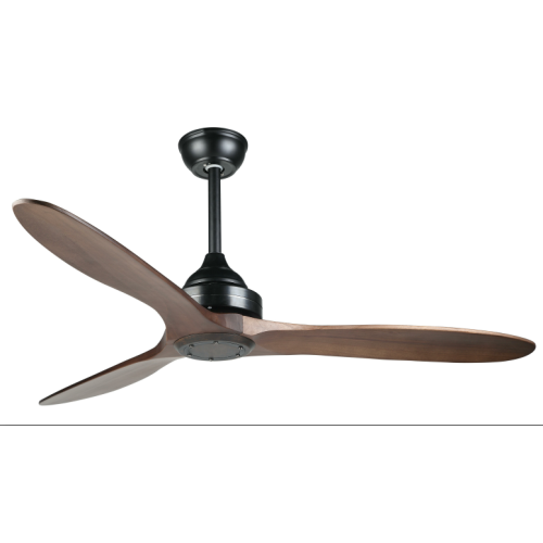 Black Ceiling Fan with Wood Blades