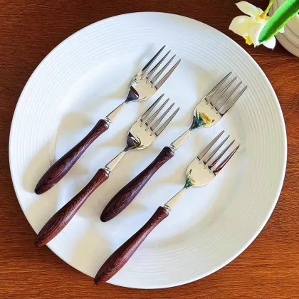 Natural Chicken Wing Wood Handle Fork