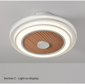 Lámpara de techo LED moderna de 50 cm con ventilador - Motor de 30w x 2 DC