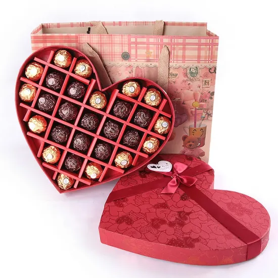Colorful Heart Shaped Packaging Cardboard Gift Box